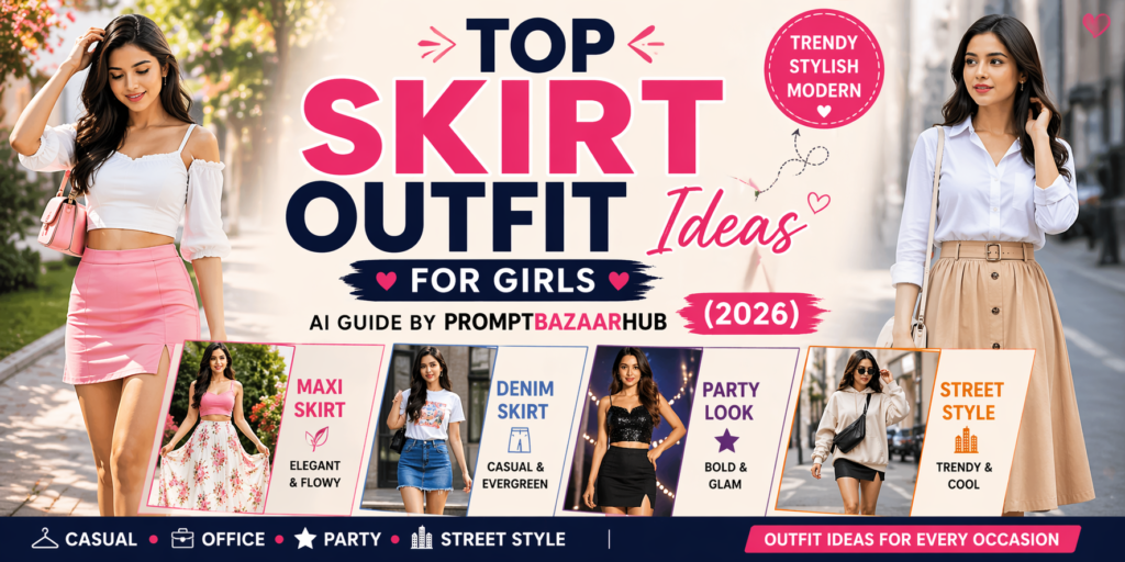 Skirt Outfit Ideas for Girls  AI Guide by PromptBazaarHub 2026