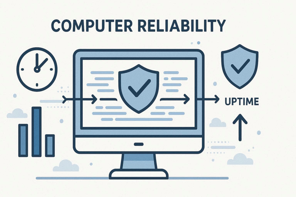 computer reliability showing stable and error free continuous performance