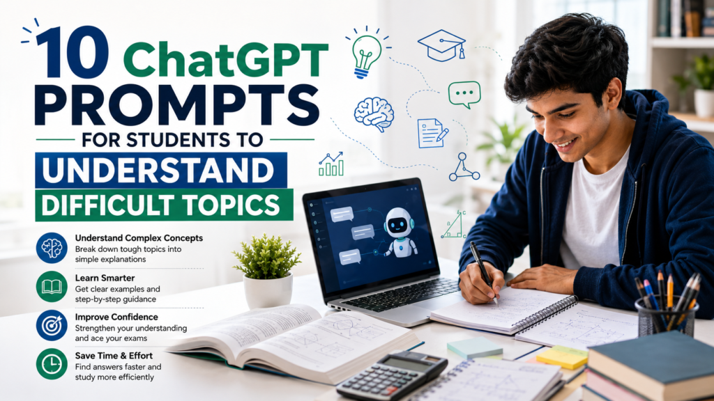 10 ChatGPT Prompts for Students to Understand Difficult Topics