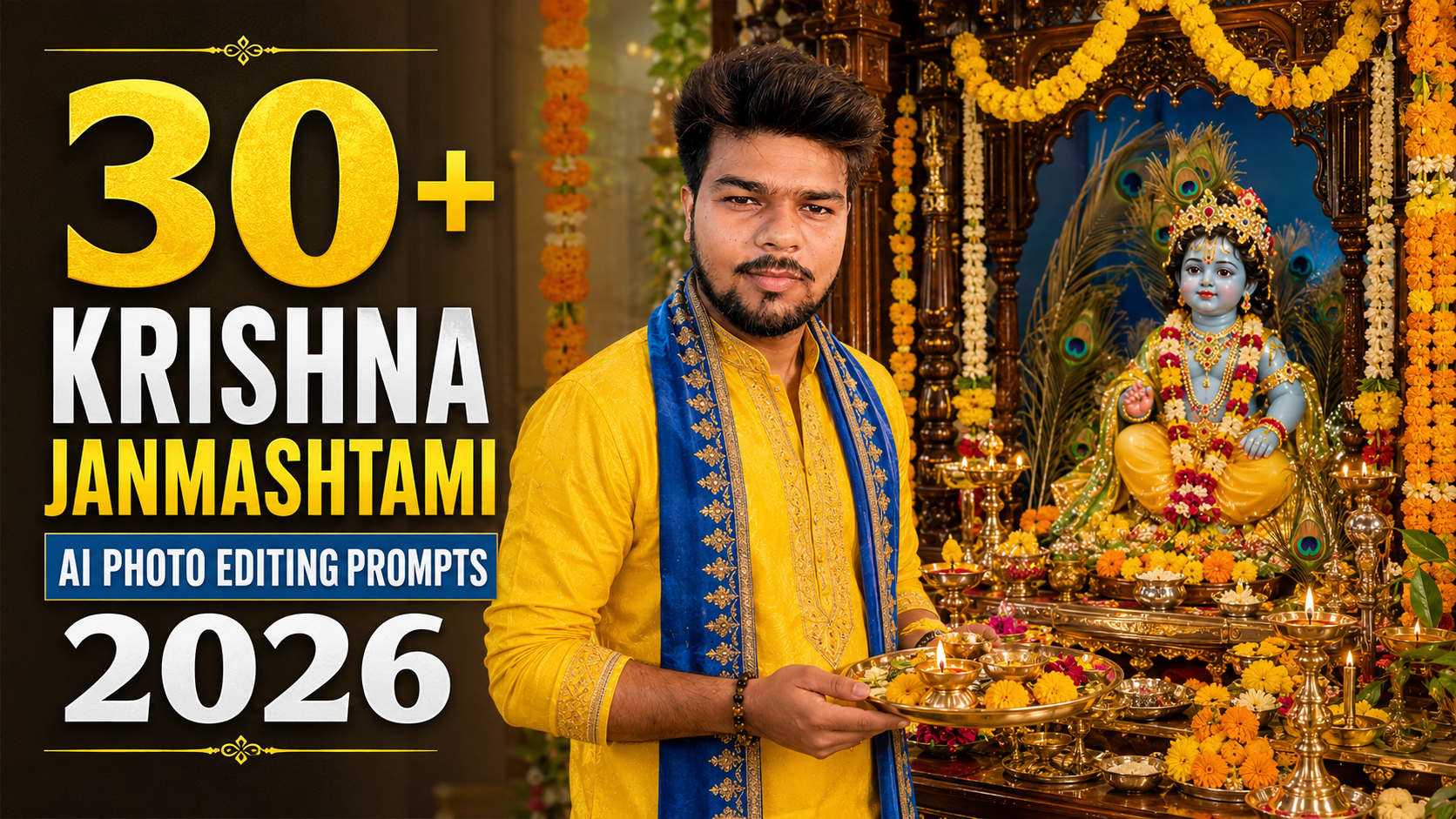 30+ Best Krishna Janmashtami AI Photo Editing Prompts 2026