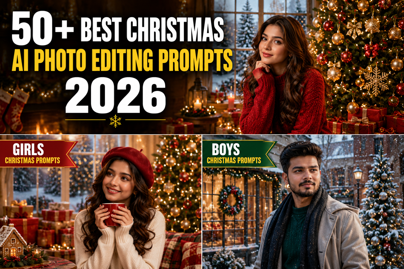 50+ Best Christmas AI Photo Editing Prompts 2026 – Gemini, ChatGPT & Nano Banana