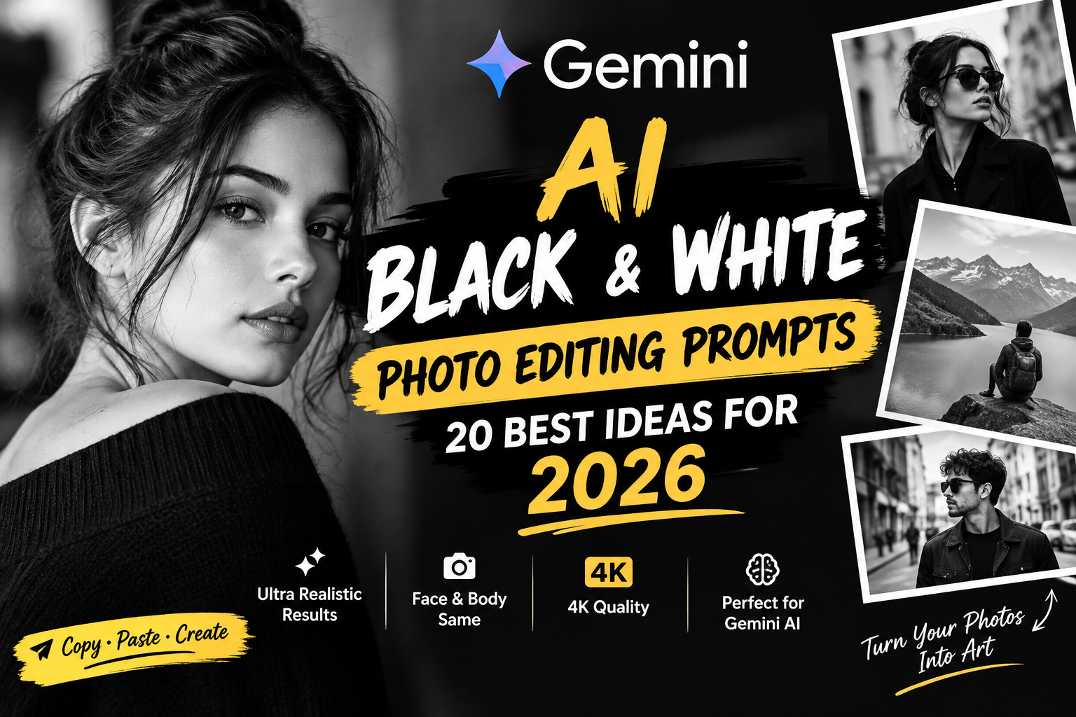Gemini AI Black and White Photo Editing Prompts: 20 Best Ideas for 2026